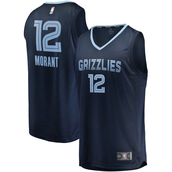 Maillot nba Memphis Grizzlies Icon Edition Homme Ja Morant 12 Bleu marin
